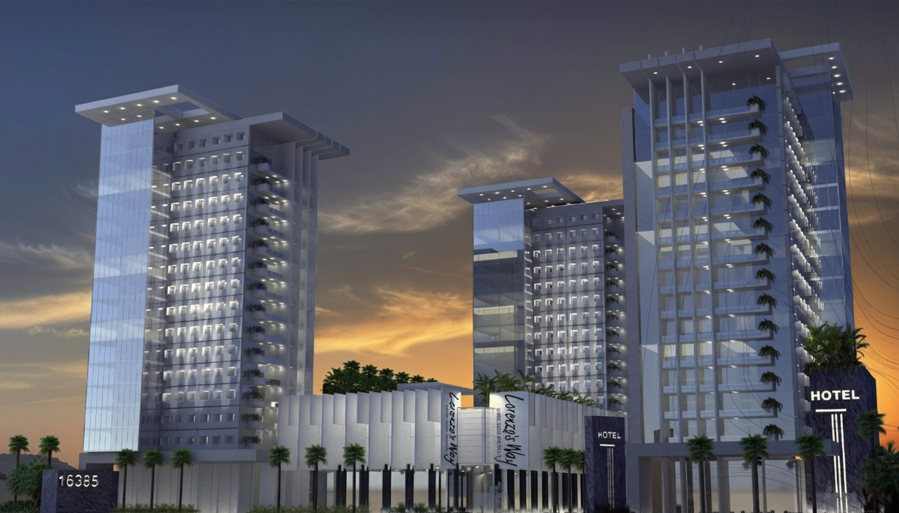 Architectural rendering of a modern Miami condominium project representing D'Antonio's vision.