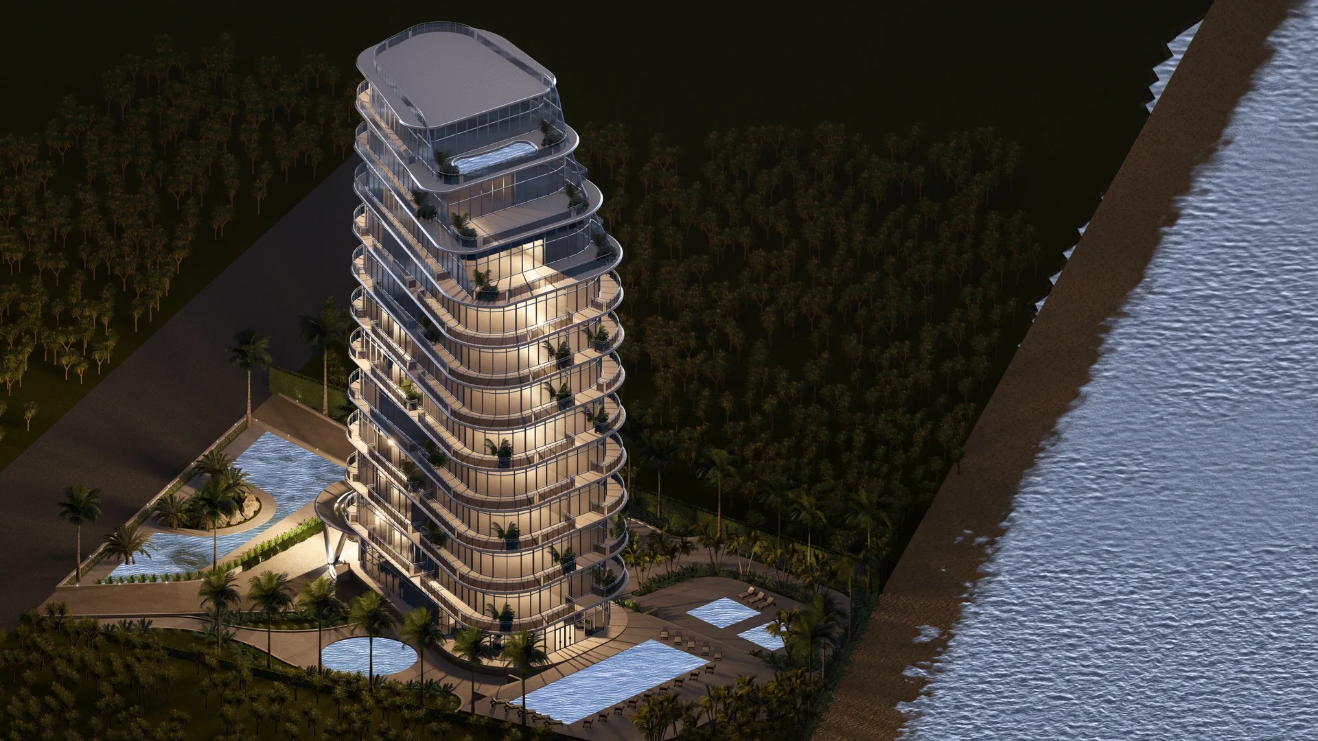 Portfolio showcase of a modern hotel building project