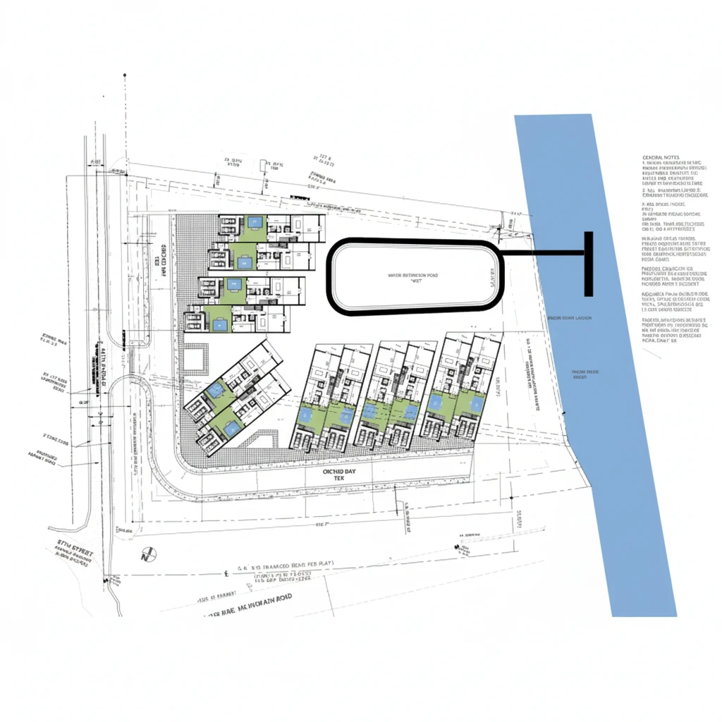 Site plan for a project evaluation case study.